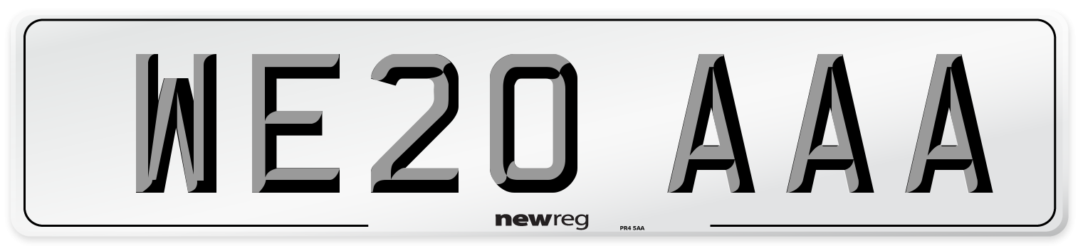 WE20 AAA Number Plate from New Reg